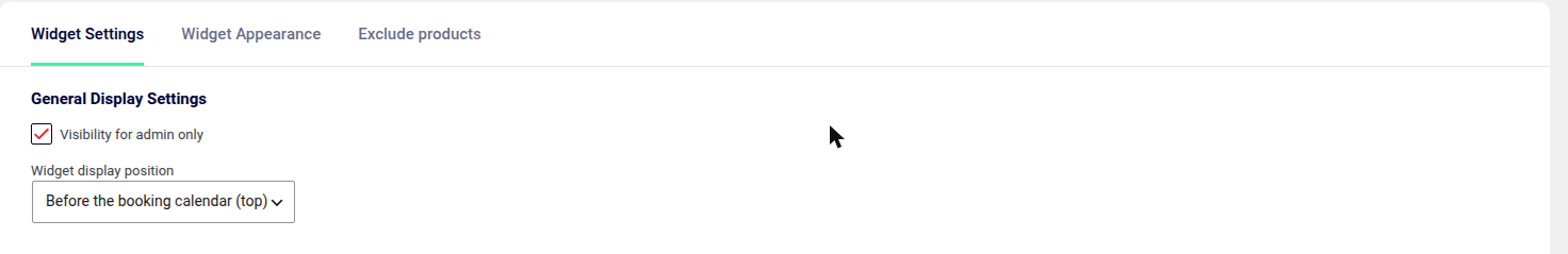 Widget Settings — ogólne ustawienia wyświetlania