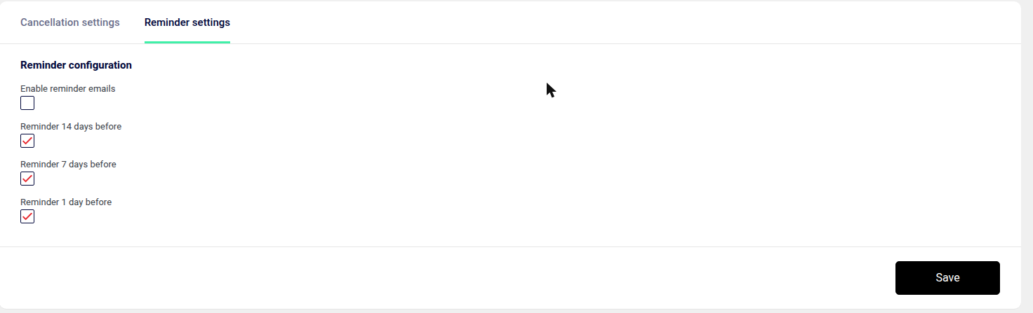 Reminder settings