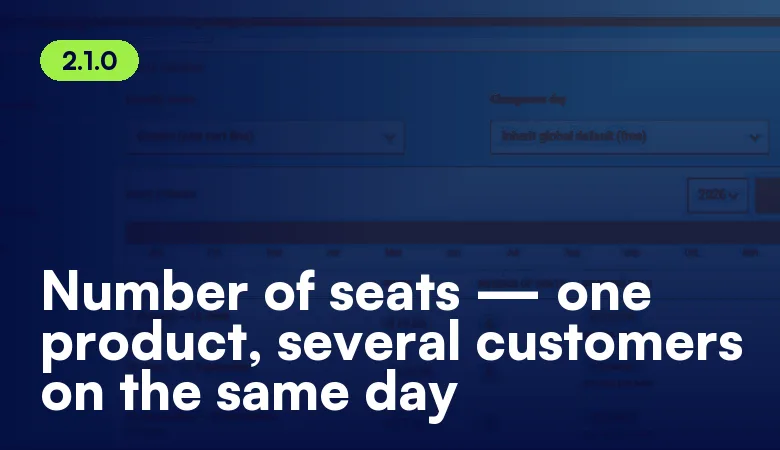 Number of seats — one product, several customers on the same day